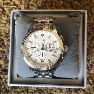 100% authentic silver Michele watch
